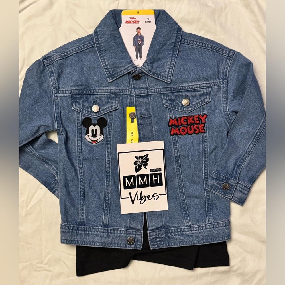 Kids Mickey Denim Jacket & Shirt - Size 5 - NWT